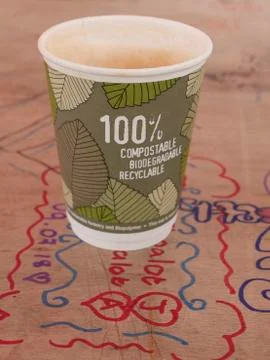   100% compostable coffee  cup Foto stock