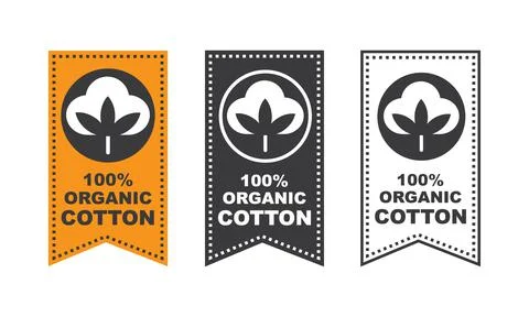 100% cotton, labels in three different variants. Stock Illustration