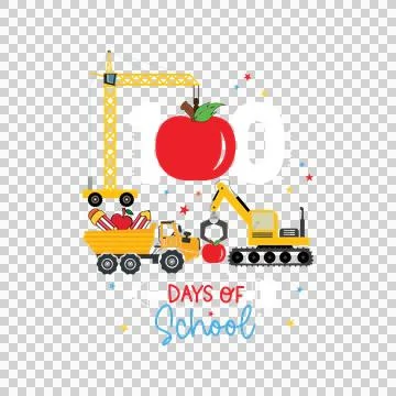 100 Days Of School Construction Design machinery Building Ilustración de archivo