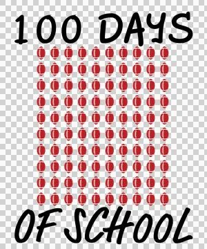 100 Days Of School Text Pattern ovals minimalist black white Ilustração Stock