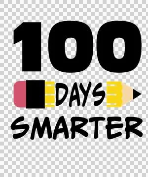 100 Days Smarter Educational Quote Composition With Stylized Stockillustratie