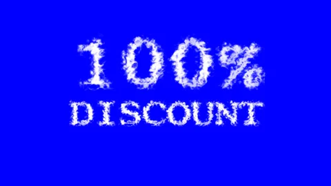 100% discount cloud text effect blue isolated background Stock Footage 139640621
