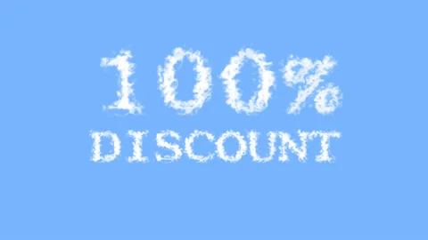 100% discount cloud text effect sky isolated background Stock Footage 139640631