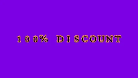 100% discount fire text effect violet background Stock Footage 136314569