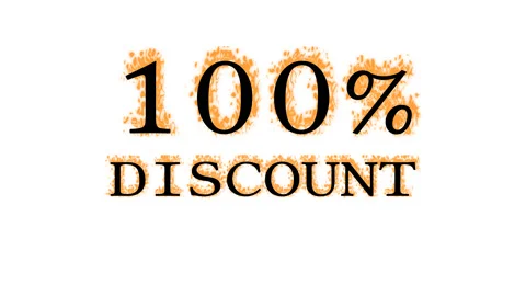 100% discount fire text effect white isolated background Stock Footage 137993103