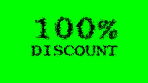 100% discount smoke text effect green isolated background Stock Footage 139628825