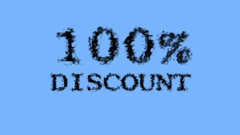 100% discount smoke text effect sky isolated background Stock Footage 139628841