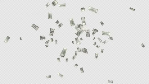 100 Dollar Banknotes Explosion Transition Animation on Alpha Channel, Loop 库存影片 297783263