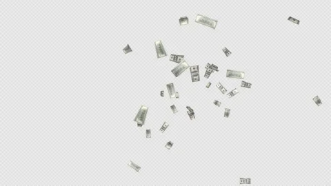 100 Dollar Banknotes Explosion Transition Animation on Alpha Channel, Loop 库存影片 297783368