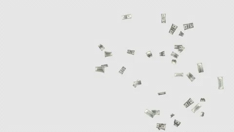 100 Dollar Banknotes Explosion Transition Animation on Alpha Channel, Loop 库存影片 297783572