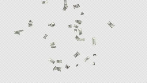 100 Dollar Banknotes Explosion Transition Animation on Alpha Channel, Loop 库存影片 297783720