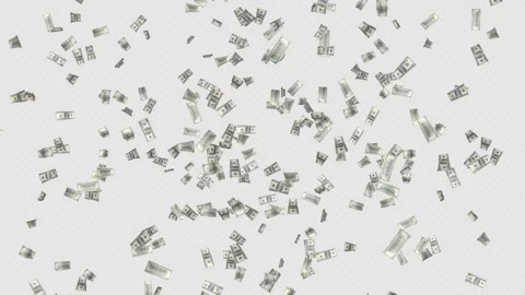 100 Dollar Banknotes Explosion Transition Animation on Alpha Channel, Loop 库存影片 297784493