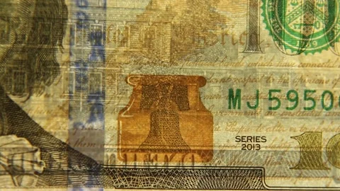 100-Dollar Bill Close-Up Money Background. Stock Footage 196828212