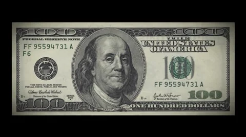 100 Dollar bill crashes Stock Footage 7908381