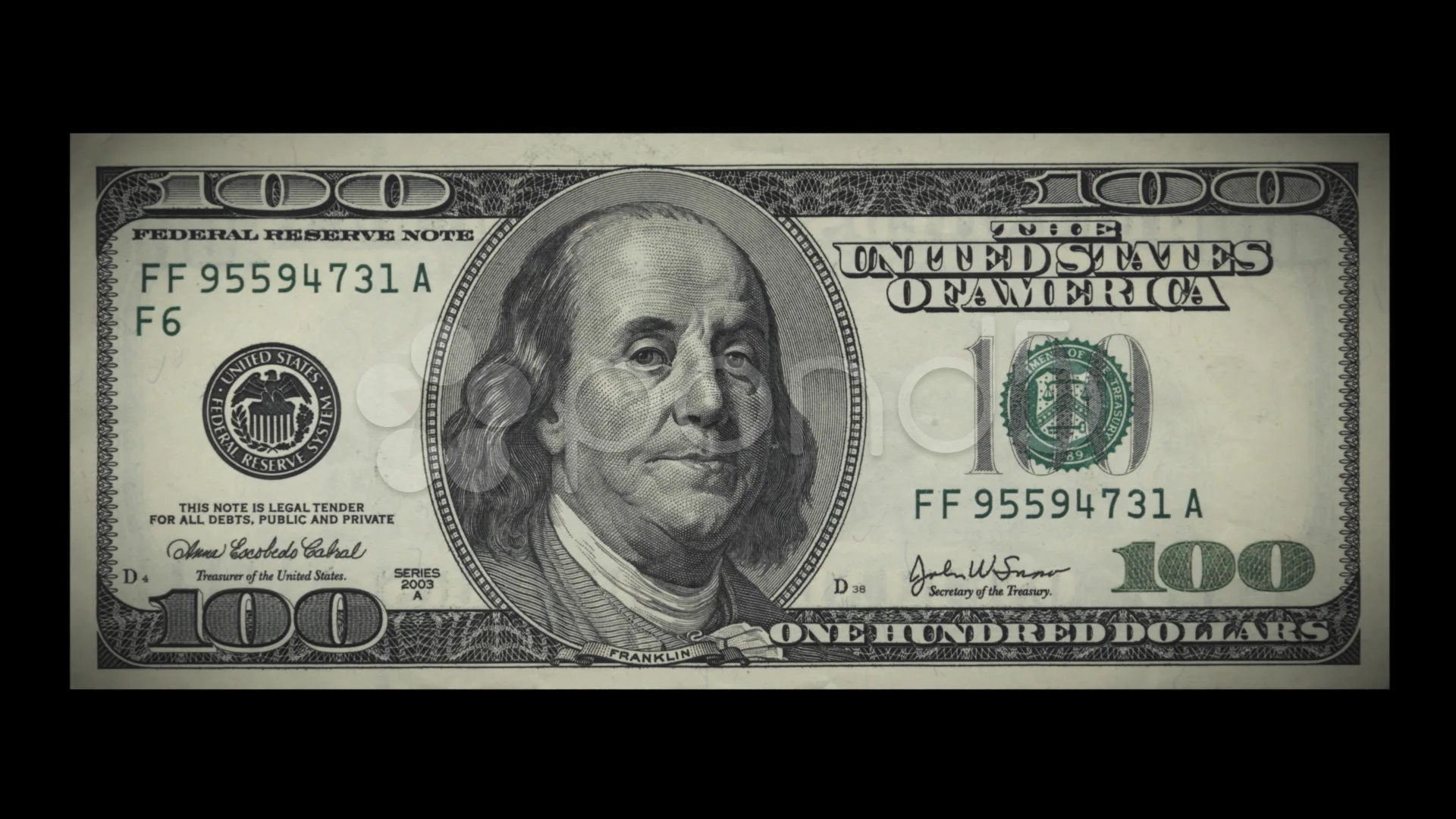 100 Dollar Bill Crashes Hi Res Video 7908381