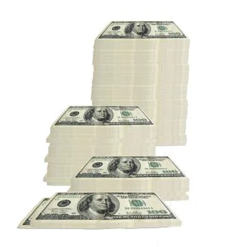 100 dollar bill - stacked Stock Illustration