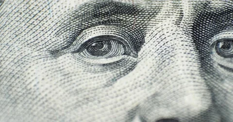 100 dollar bill under magnification as an idea for checking banknotes Vídeo Stock 151906838