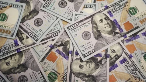 100 Dollar Bills Background Stock Footage 73831533