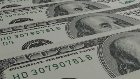 100 dollar bills background. Many banknotes. Finance. Business concept Stock Footage 172156243
