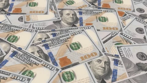 100 Dollar Bills Banknotes Background Moving Slowly Stock Footage 334861169