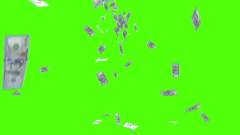 100 Dollar Bills Falling Overlay Stock Footage 290874734