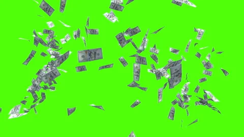 100 Dollar Bills Falling Overlay Stock Footage 290875072