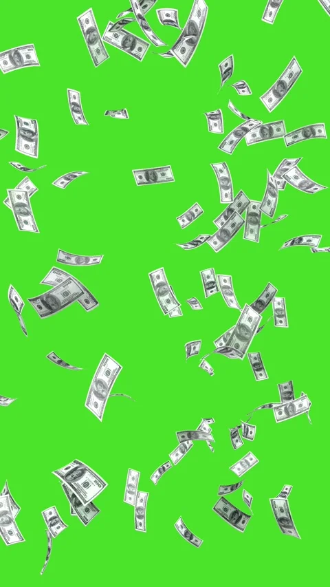 100 Dollar Bills Green Screen. Rain Effects. Stock Footage 266017930