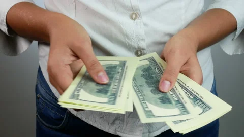 100 dollar bills of the old design Stock Footage 234126527