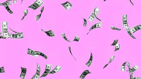 100 Dollar Bills on a pink background. Rain Effects. Stock Footage 166049813