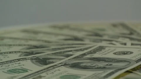100 dollar bills rotating close up, seamless loop background Stock Footage 147946750
