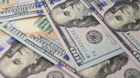 100 dollar bills, rotation in circle. Stock Footage 277277316