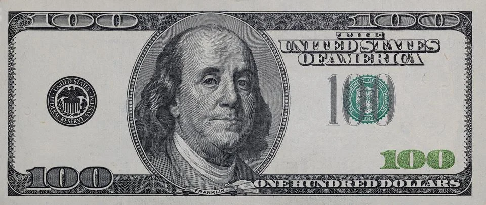 100 dollar border with empty middle area for design purpose Illustrazione stock