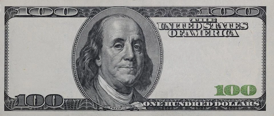 100 dollar border with empty middle area for design purpose Illustrazione stock