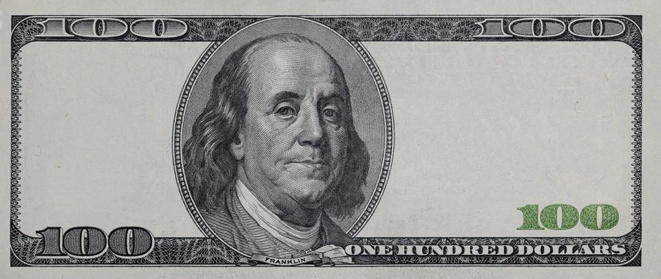 100 dollar border with empty middle area for design purpose Illustrazione stock