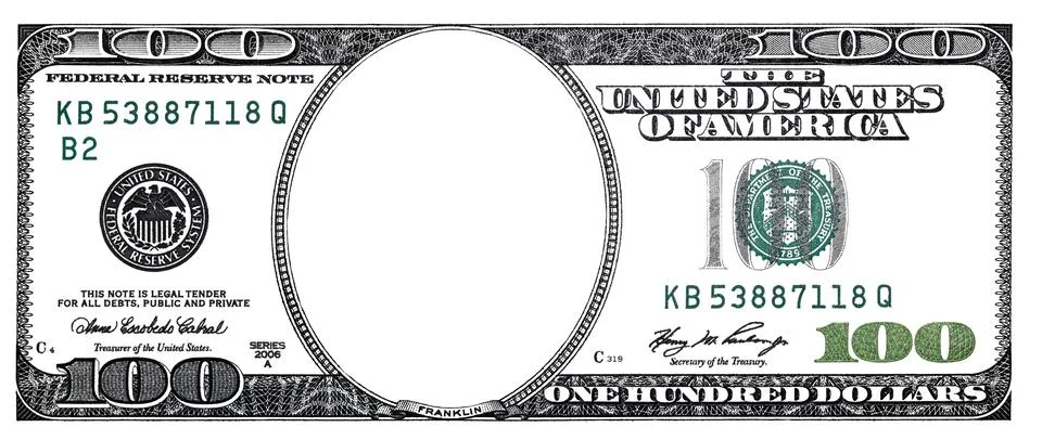 100 dollar border with empty middle area for design purpose イラスト素材