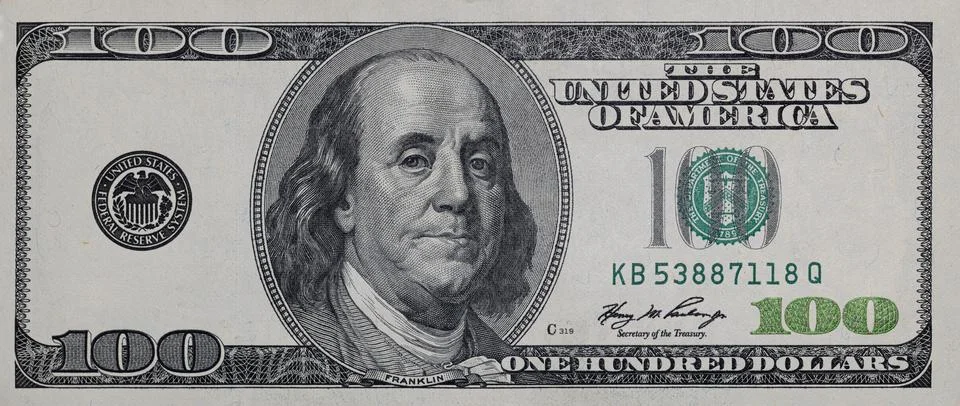 100 dollar border with empty middle area for design purpose Illustrazione stock