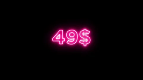 100 Dollar countdown neon color animation Isolated on Black Background Stock Footage 321011998
