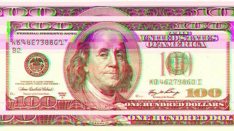 100 Dollar glitch Stock Illustration