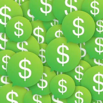 100 dollars bank notes seamless pattern background. Vector illustration Illustrazione stock