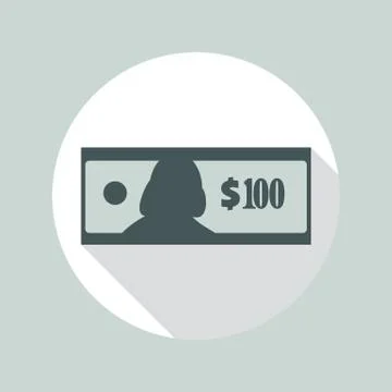 100 Dollars Banknote Icon Stock Illustration