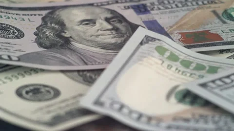 100 dollars, cash, shallow depth of field Stock Footage 48063000