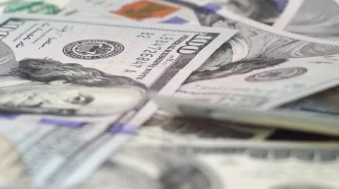 100 dollars, cash, shallow depth of field Stock Footage 48135479