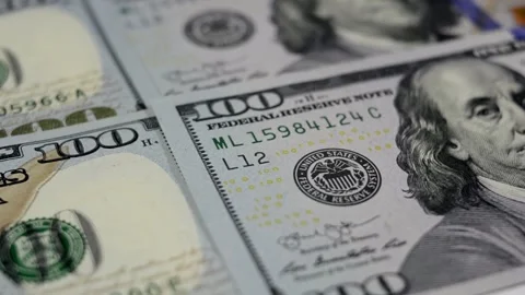 100 dollars close up. One hundred dollar bills 스톡 동영상 136437698