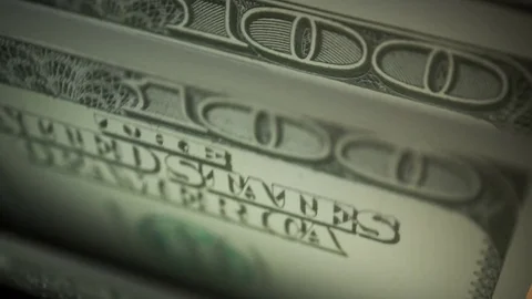 100 dollars counting Stock Footage 80337934