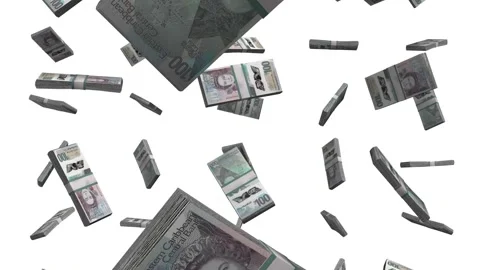 100 Dollars Eastern Caribbean States Falling Animation on White Screen Vídeos de archivo 303182856