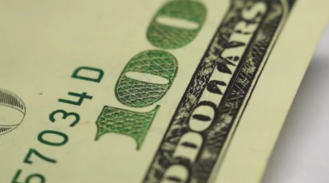 100 dollars extreme closeup. Rotation 스톡 동영상 44985244