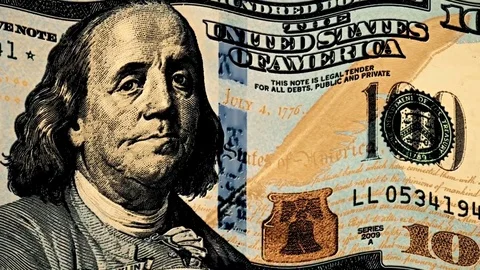 100 dollars flag waving seamless endless loop new quality unique animated Stock Footage 79818456