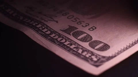 100 dollars rotating close up with smooth lighting Stock Footage 230501659