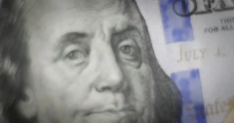 100 dollars USA close-up real money macro shot. Cash money banknotes Stock Footage 172474148