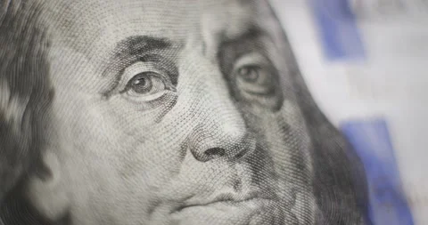 100 dollars USA close-up real money macro shot Stock Footage 217935438